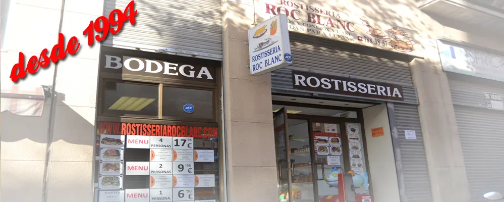 Fachada de Rostisseria Roc Blanc en la calle Pablo Iglesias de Terrassa