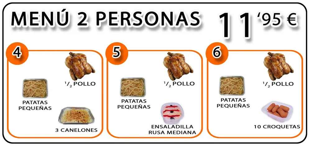 Cartel del Menú 2 personas — Rostisseria Roc Blanc